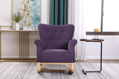 Jarvis Velvet Rocking Chair - Purple