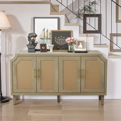 Amal 4-Door Cabinet with Rattan