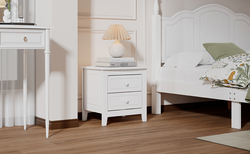 Gen Classic 2-Drawer Nightstand - White