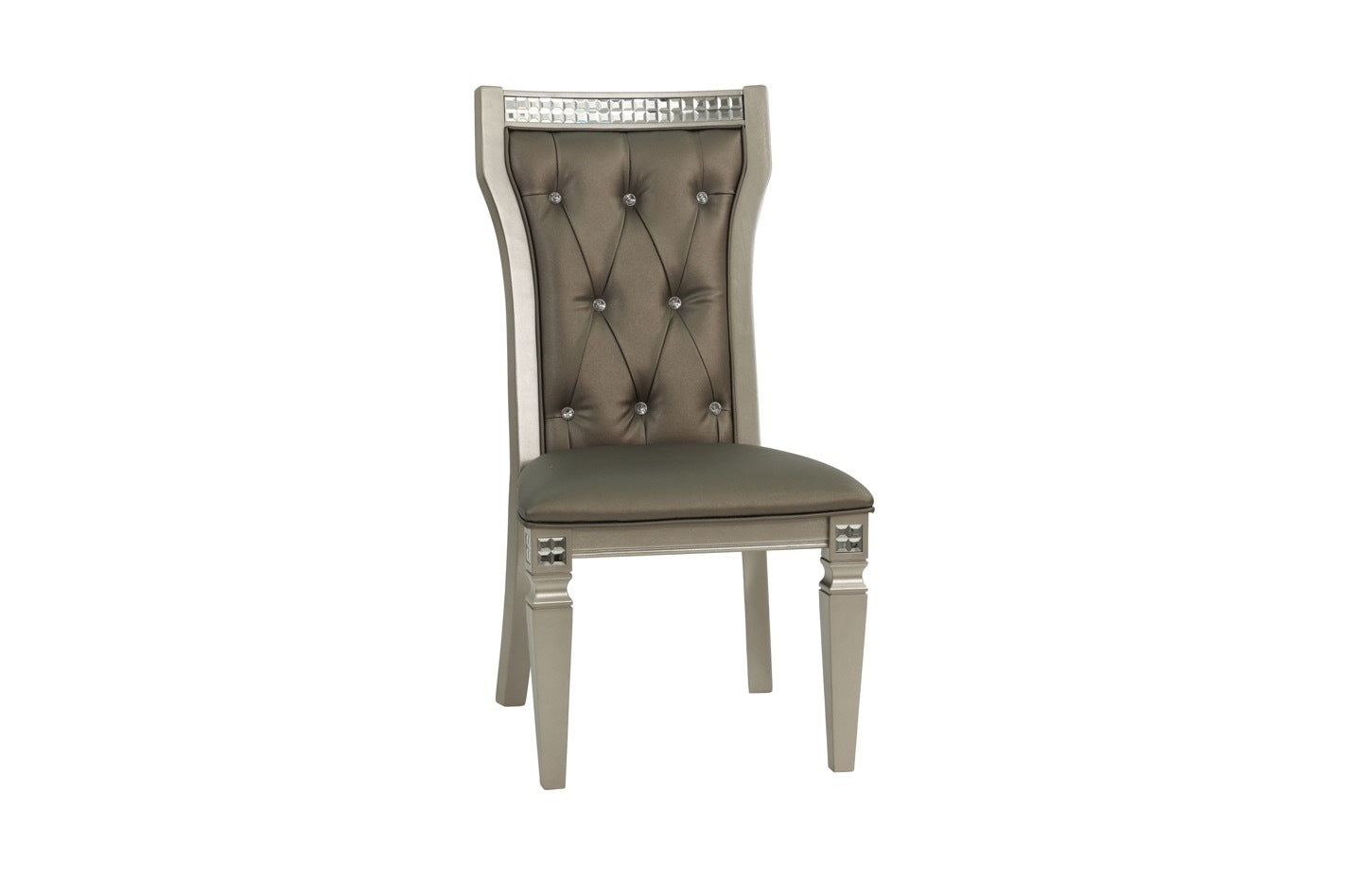 Bernard Cushion Button Tufted Dining Chair (Set of 2) - Silver