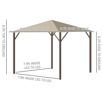 Enola 10 x 10 ft Patio Gazebo Aluminum Frame - Brown