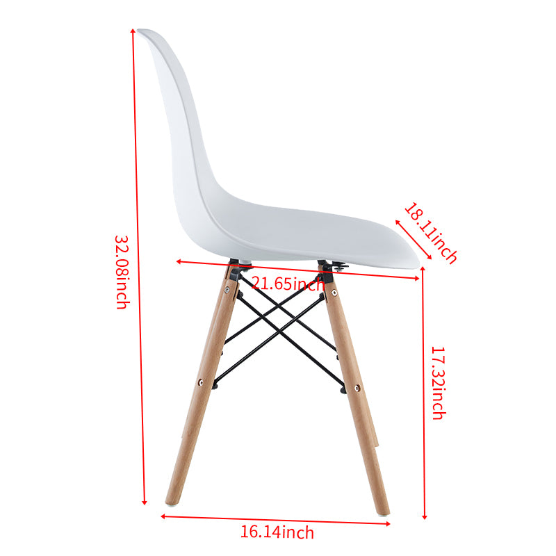 Elliott 5pc Set Round Table 4x Side Chairs - Matte White