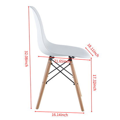 Elliott 5pc Set Round Table 4x Side Chairs - Matte White