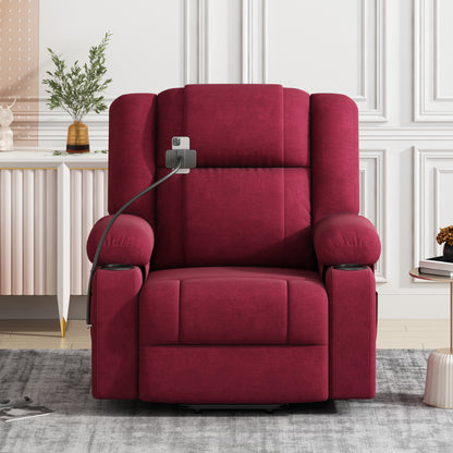 Dawson Power Lift Recliner with Massage - Red