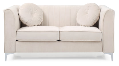 Enzo II Sloped Arm Loveseat - Ivory