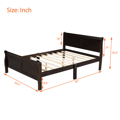 Urban Fusion Queen Size Wood Platform Bed - Espresso