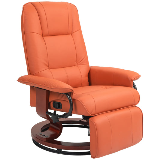 Villa Faux Leather Manual Recline with Footres - Orange