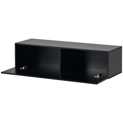 Sega Wall Mount Floating TV Stand with Four Media Storage - Black