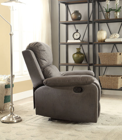 Aeon Polished Recliner with Pillow Top Arm - Charcoal