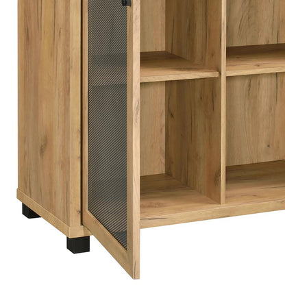 Tasha Golden Oak Accent Cabinet with Mesh Door