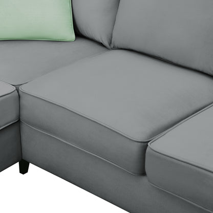 Harper Modular Sectional Sofa with Ottoman - Grey