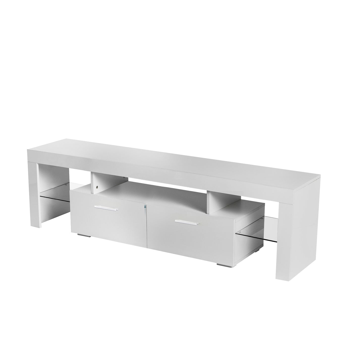 Lacey TV Stand with LED light - White