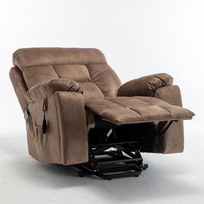 Wilson Power Electric Velvet Reclining Chair - Brown