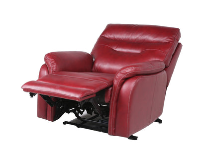 Mulu Top-Grain Leather Motion Recliner - Red