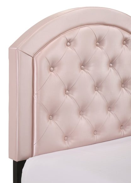 Deno Full Size Bed with Adjustable Headboard - Pink