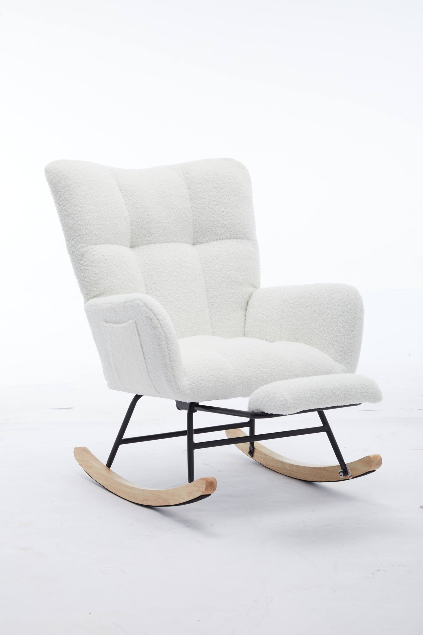 Hari II Modern Nursery Rocking Chair - White