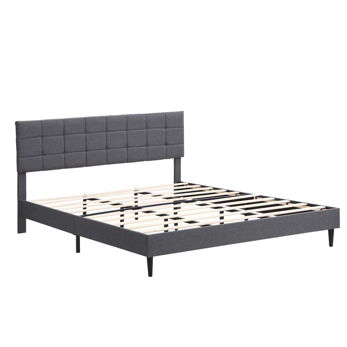 Elegant King Size Platform Bed Frame - Gray