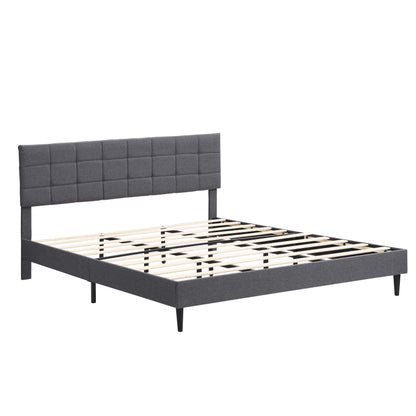 Elegant King Size Platform Bed Frame - Gray