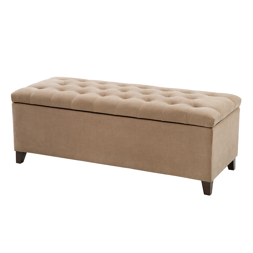 Shandra Tufted Top Storage Bench - Brown