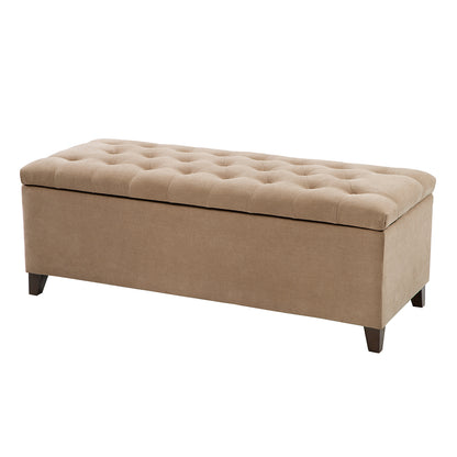 Shandra Tufted Top Storage Bench - Brown