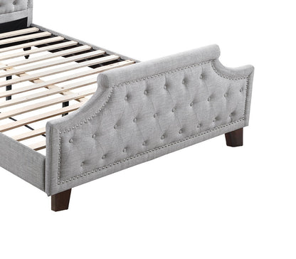 Polyfiber American Traditional Queen Size Bed - Gray