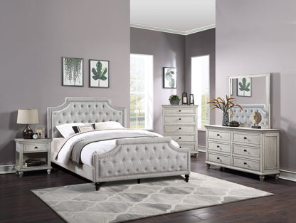 Polyfiber American Traditional Queen Size Bed - Gray