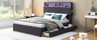 Nectar Full Size Upholstered Platform Bed - Dark Gray