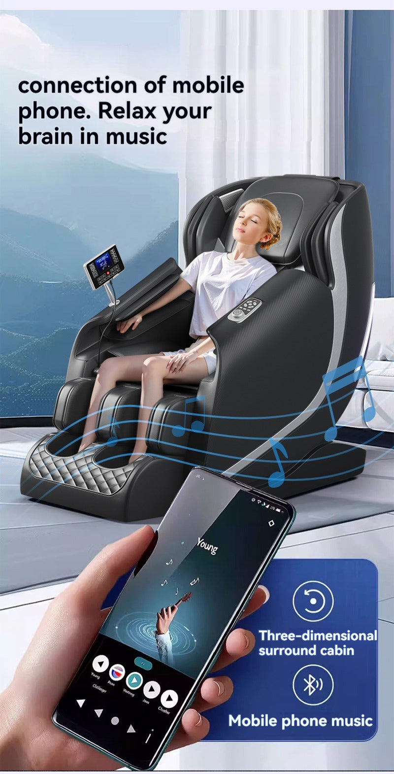 Macias Massage Chair Zero Gravity Full Body - Black