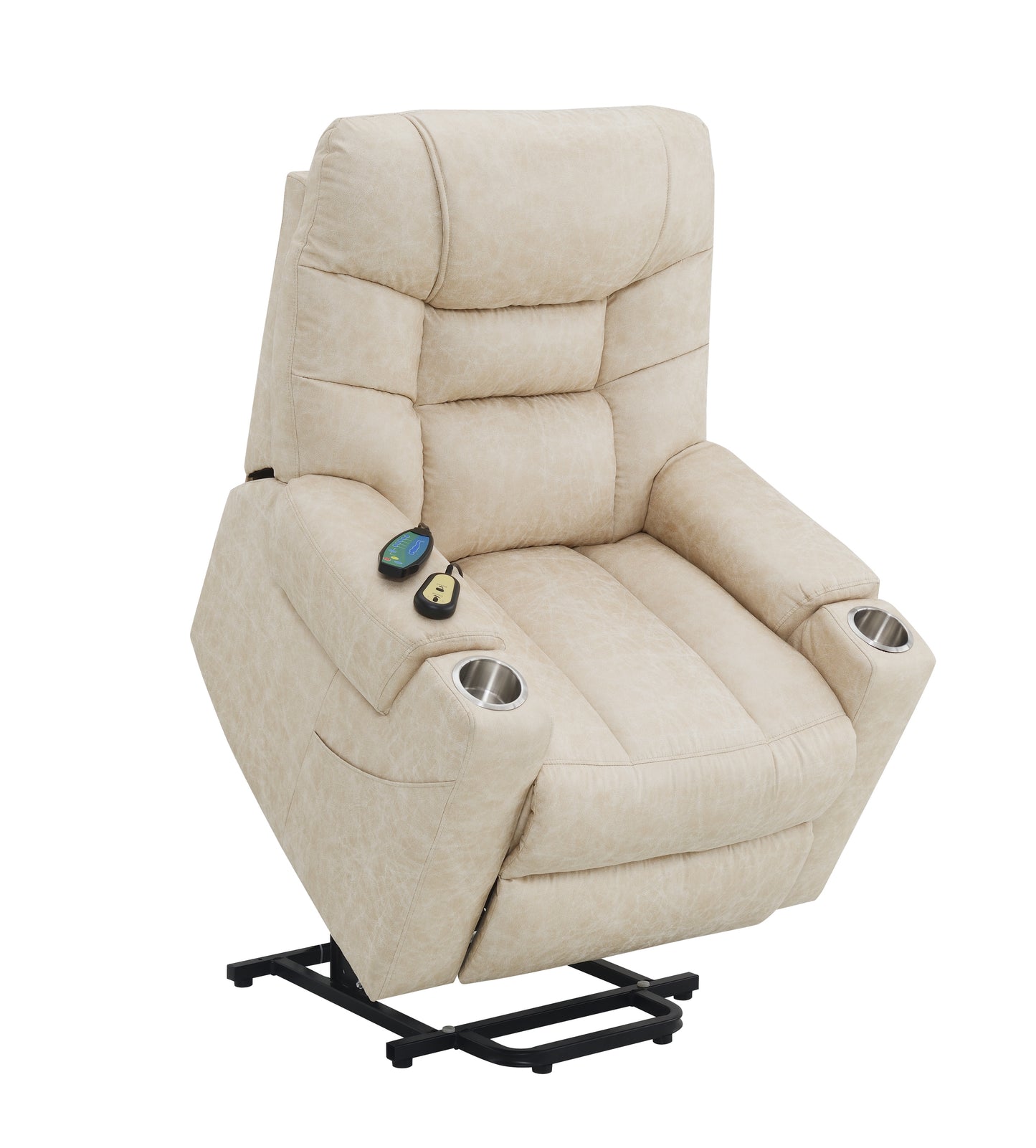 Nairi Power Recliner w/Lift, Heating & Massage - Light Gray