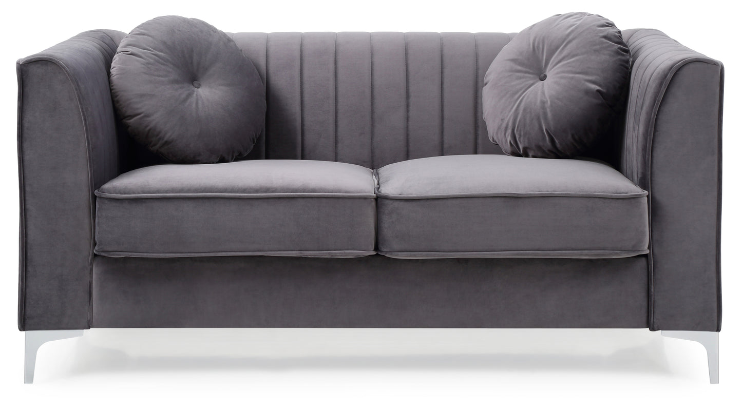 Enzo II Sloped Arm Loveseat - Gray