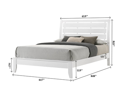 Winston Queen Size Bed - White