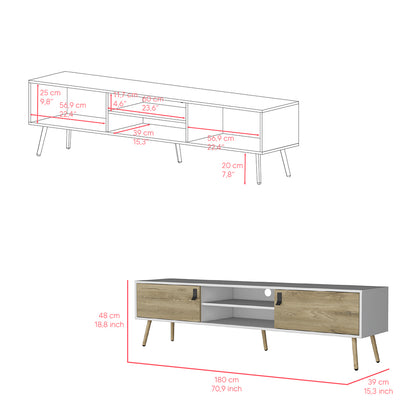 Adena II TV Stand - White/Macadamia