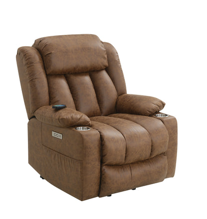 Omarion Power Recliner w/Lift, Heating & Massage - Brown