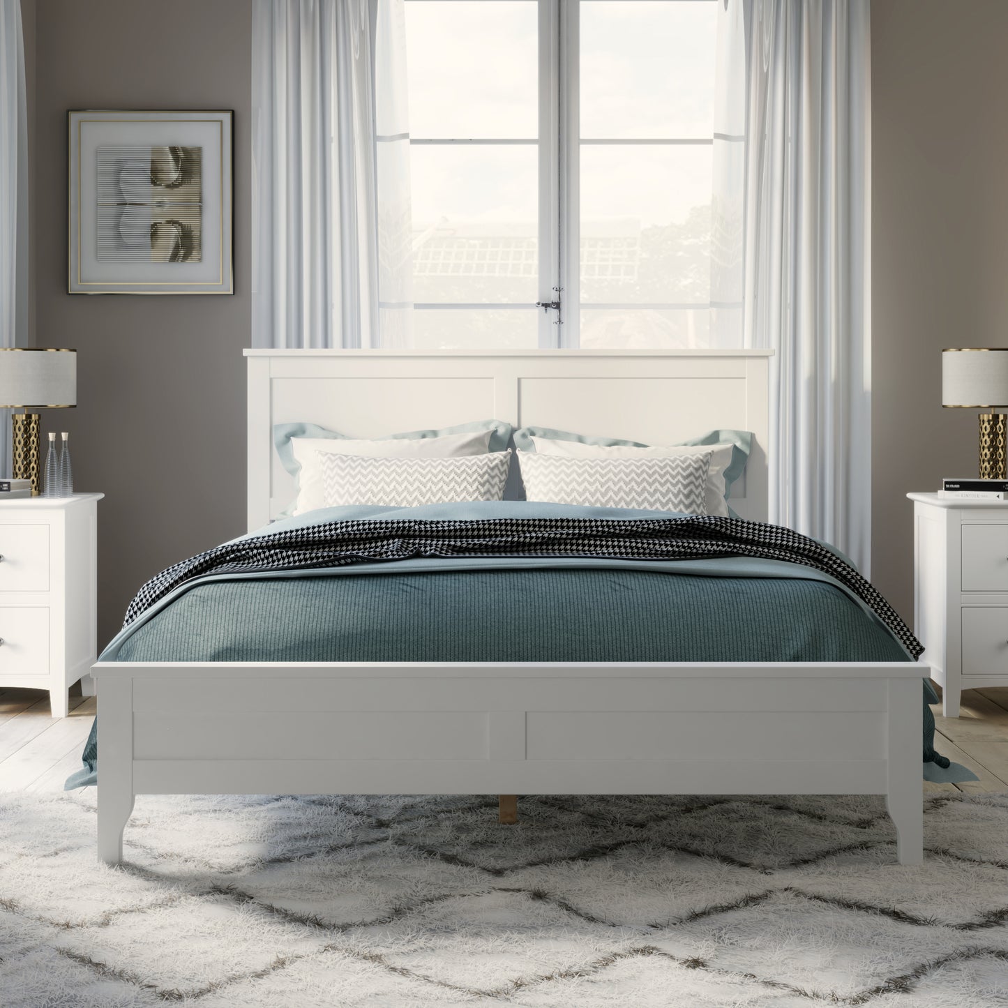 Miller Full Size Platform Bed Frame - White