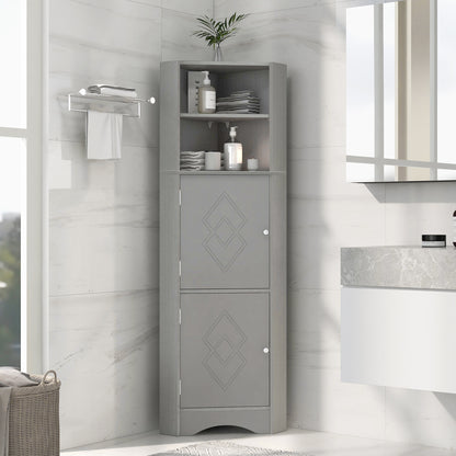 Skyward Bathroom Corner Cabinet - Gray