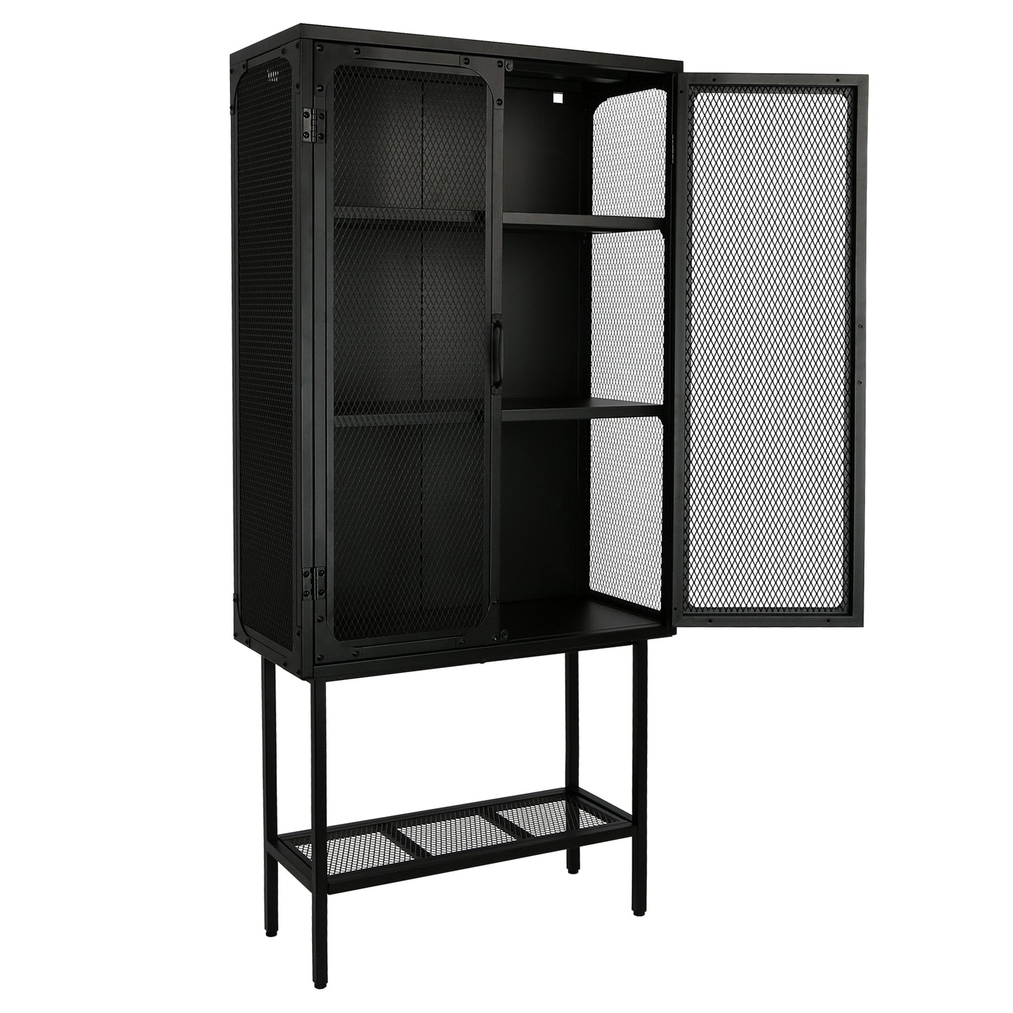 Laso II Mesh Door Cabinet - Black