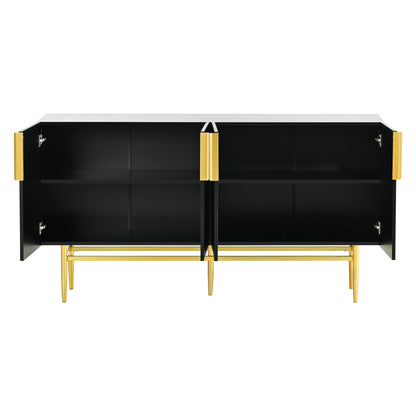 Sylvia Gold Metal Handle Sideboard Buffet - Black