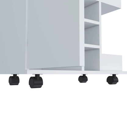 Minta Bar Cabinet With 2 Side Shelves - White