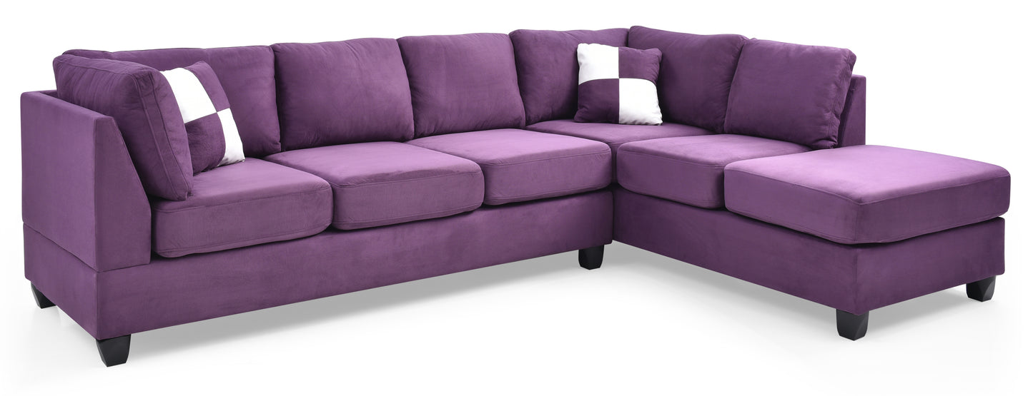 Malone Sectional Sofa - Purple