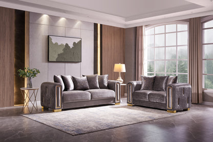 Impreza Modern Style Loveseat - Silver