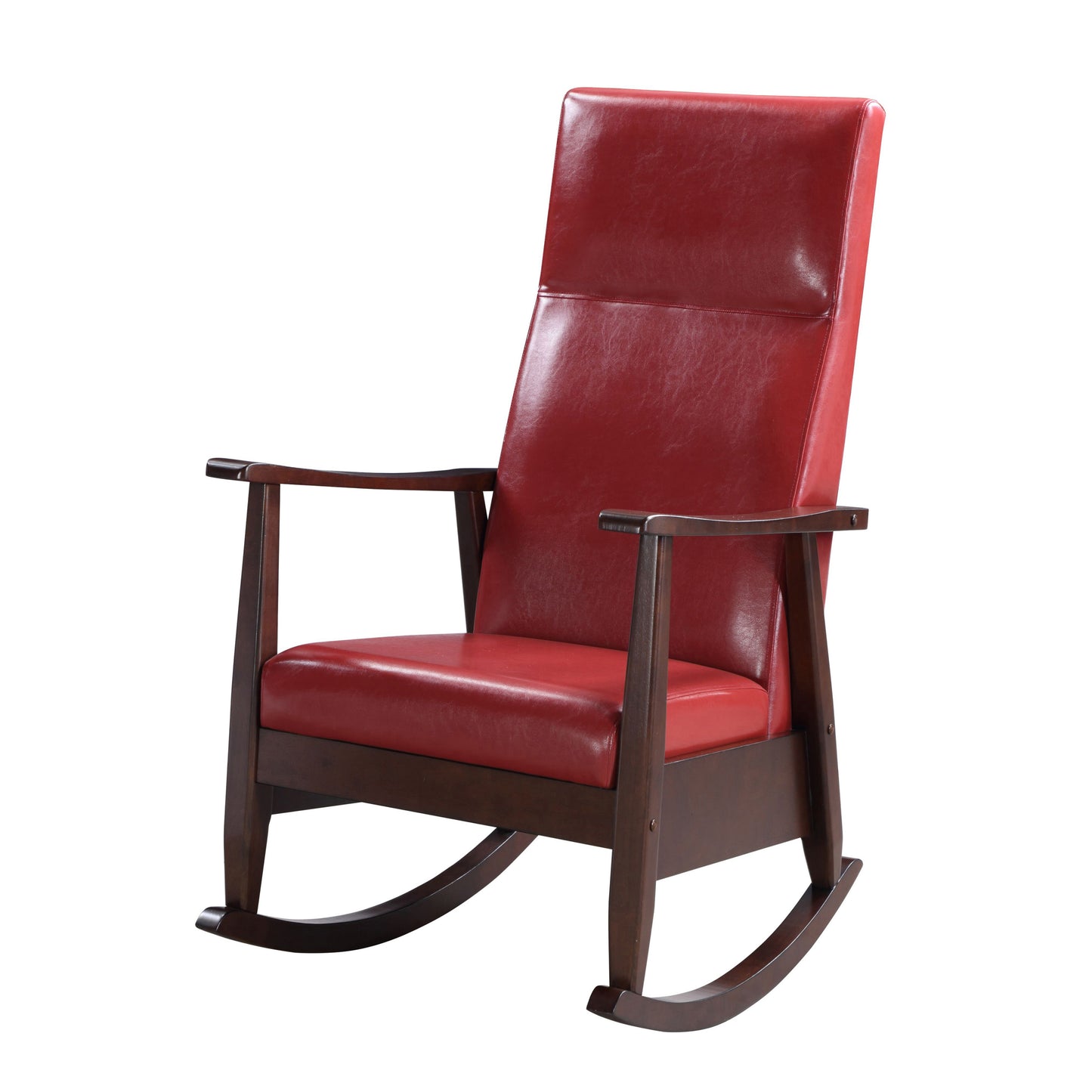 Blake Rocking Chair with Armrest - Red+Brown