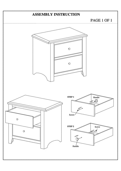 Bella Wooden Nightstand - White