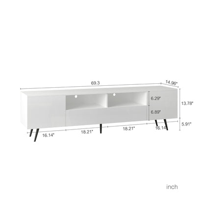 Moon 16 Colors LED TV Stand with Remote Control Lights - White