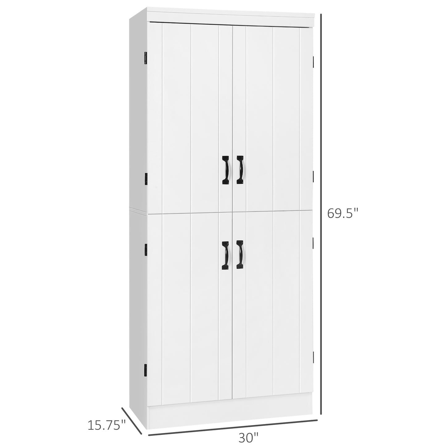 Frado Tall Freestanding Storage Cabinet - White