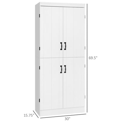 Frado Tall Freestanding Storage Cabinet - White