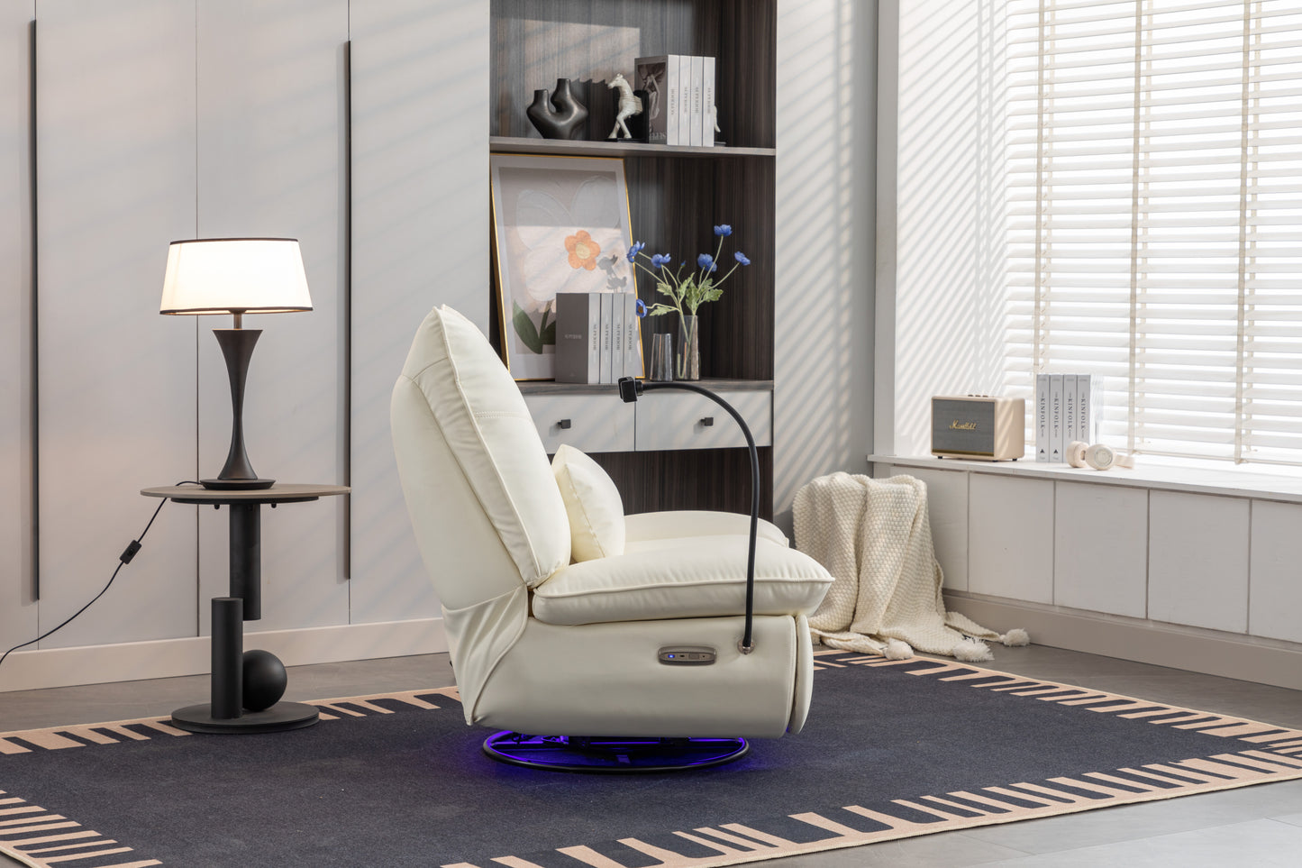 Bravo 270 Swivel Glider Recliner Chair - White