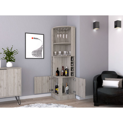 Nikita Corner Bar Cabinet - Gray