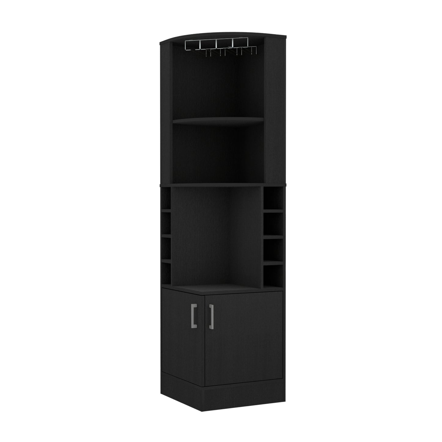 Wenzel 8-Bottle 2-Shelf Bar Cabinet - Black