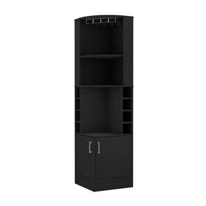 Wenzel 8-Bottle 2-Shelf Bar Cabinet - Black