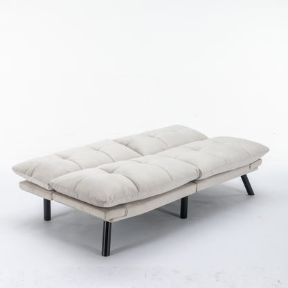 Vega Convertible Folding Modern Sofa Bed - Cream